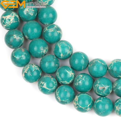 15'' Round Assorted Color Stone Beads Natural Sea Sediment Loose Beads Jewelry - Picture 25 of 96