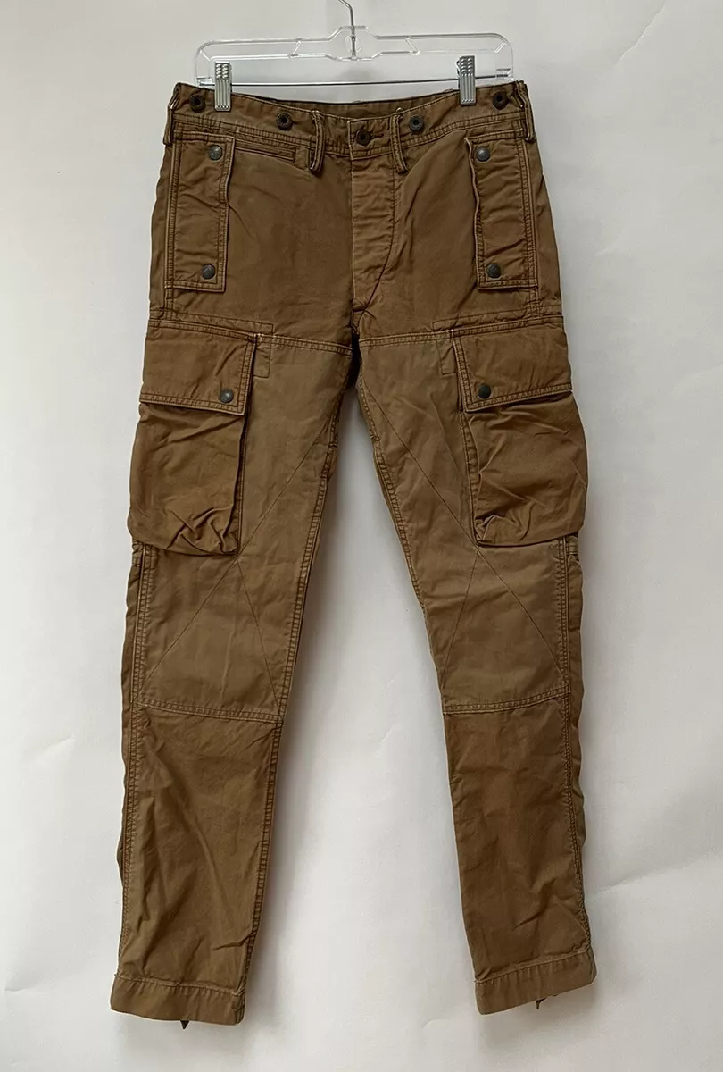RRL Double RL Jump Pants Brown Straps 30/33 Button Fly Fatigues