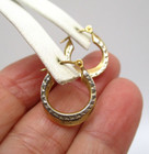 14K Yellow & White Gold Diamond-Cut Hoop Earrings .70" — photo 3