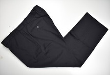 Kirkland Signature Solid Black 100 Wool Dress Flat Front Trousers Size: 40x27