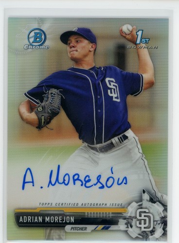 2017 Bowman Chrome Adrian Morejon Refractor Auto #'d 408/499 - Picture 1 of 2