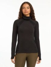 LeMieux Sara Snood Base Layer - Black | High Neck Mesh Vent Wicking Tech Top