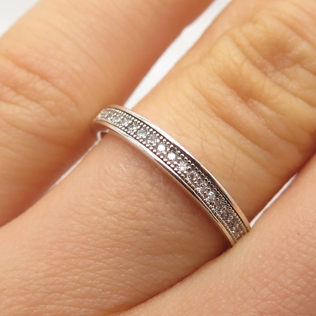 Sterling silver cz shop eternity ring