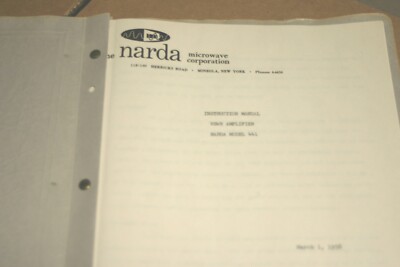 NARDA Model 441 VSWR Amplifier Instruction Manual