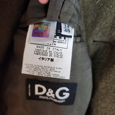 Vintage Dolce & Gabbana Men's 100% Wool Green Military Double