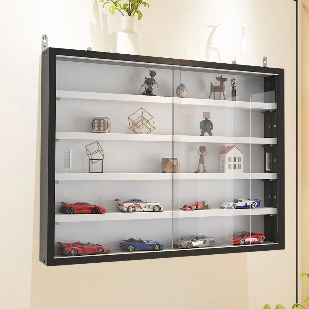 Small glass wall display cabinet deals