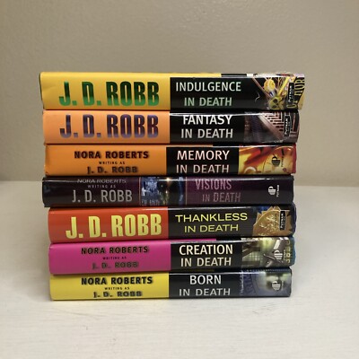 Lot Of 7 In Death HC Books: Indulgence In Death, Fantasy In Death, Thankless In