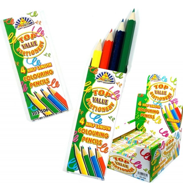 10 Packs of 4 Mini Colouring Pencils Children Party Bag Filler Toy for