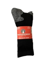 New Weatherproof Men’s All Purpose Wool Blend Crew 4 Pair Shoe Size 6-12 Black