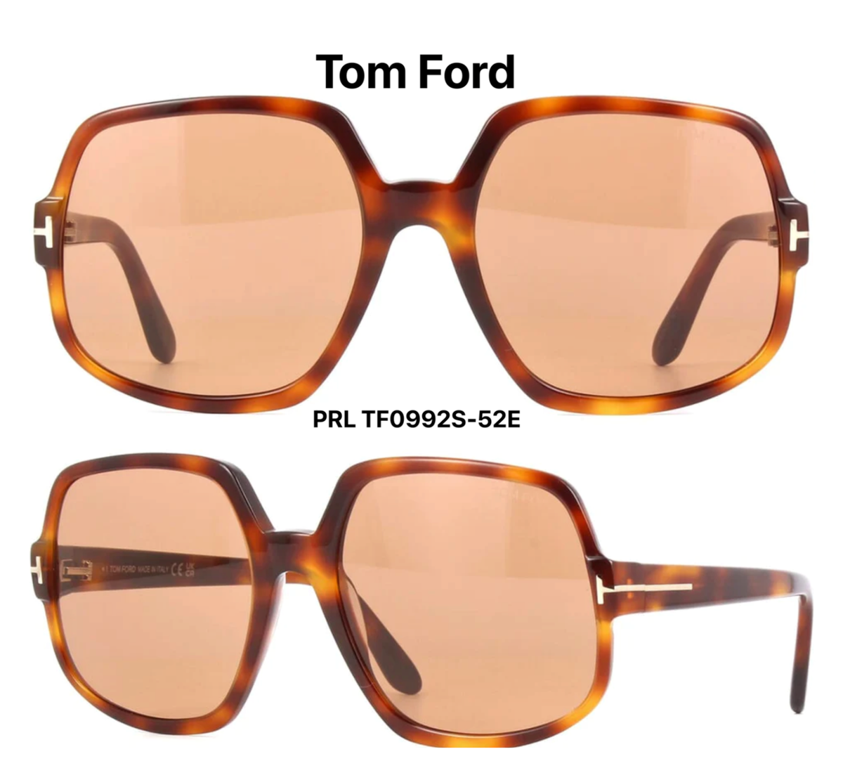 Tom Ford TF 992 52E Delphine-02 Sunglasses Havana;Brown FT 992 52E