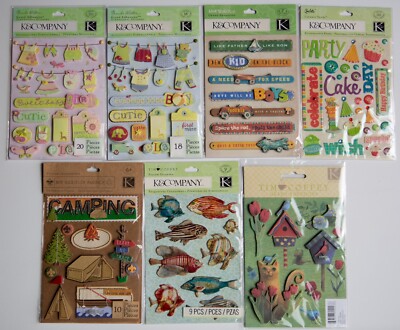 K & Company Stickers, BABY, PARTY, CAMPING THEME, You Pick, some Rare!