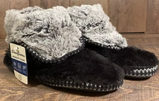 Dearfoams Beth Faux Fur Foldown Bootie Slippers Size L (9-10) Indoor/Outdoor NWT