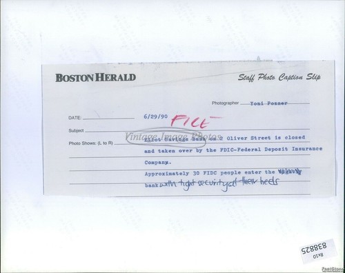 1990 Photo Eliot Savings Bank Boston Ma Closed Taken Over By Fdic Business 8X10 - Picture 2 of 2