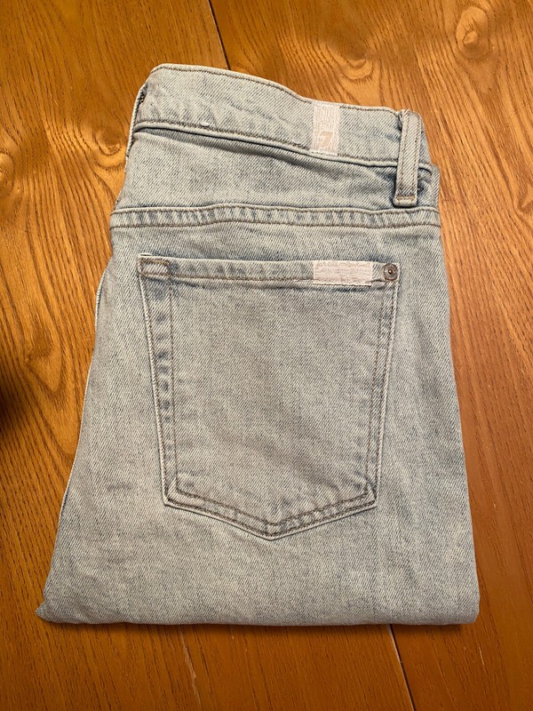WOMENS SEVEN 7 FOR ALL MANKIND HIGH RISE RELAXED DENIM JEANS 28 X 26.5 EUC
