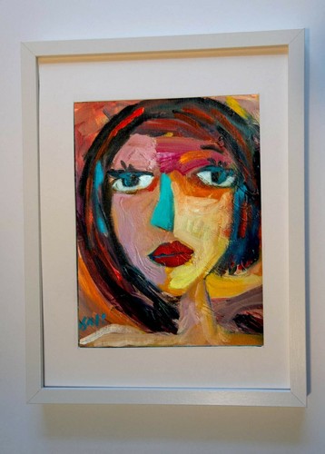 Original Art Portrait Oil Painting on Primed Canvas 12" x 9" - Picture 8 of 10