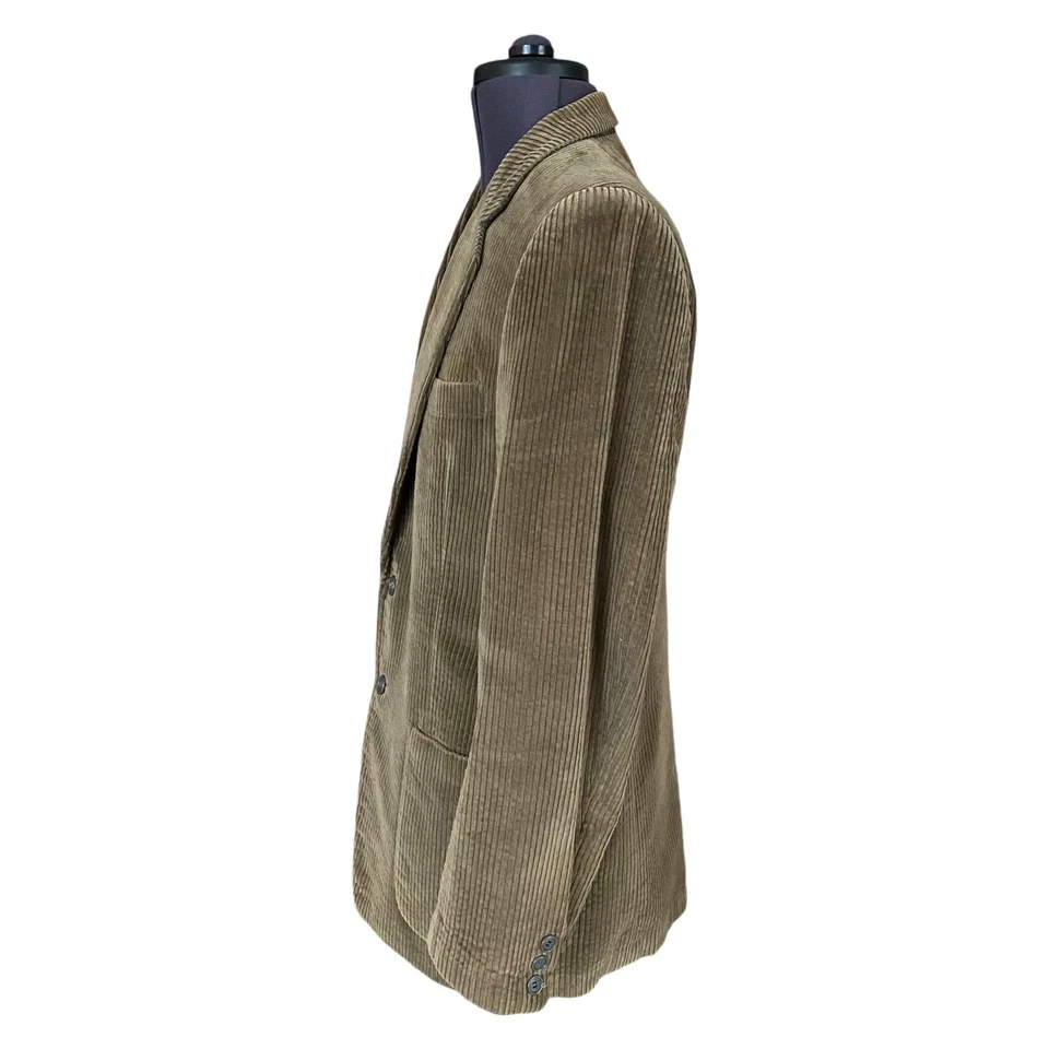 Chaqueta Blazer Valstar Milano Verde Pana Algodón Calce Ajustado Italia IT 52 UK 40R Foto 3 de 4