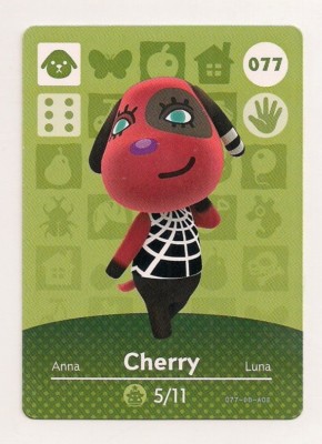 Animal Crossing amiibo Card: Cherry 077 77 Series 1 Dog New