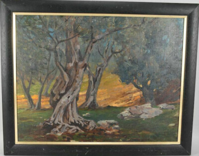 ::OIL PAINTING STUNNING TREE LANDSCAPE AT DAWN
