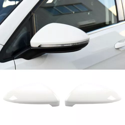 White Car Driver & Passenger Side Mirror Cover Cap For VW Golf GTI MK7 2015-2021