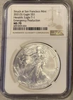 2021-S S$1 Silver Heraldic Eagle T-1 Emergency Production NGC MS70 #8019