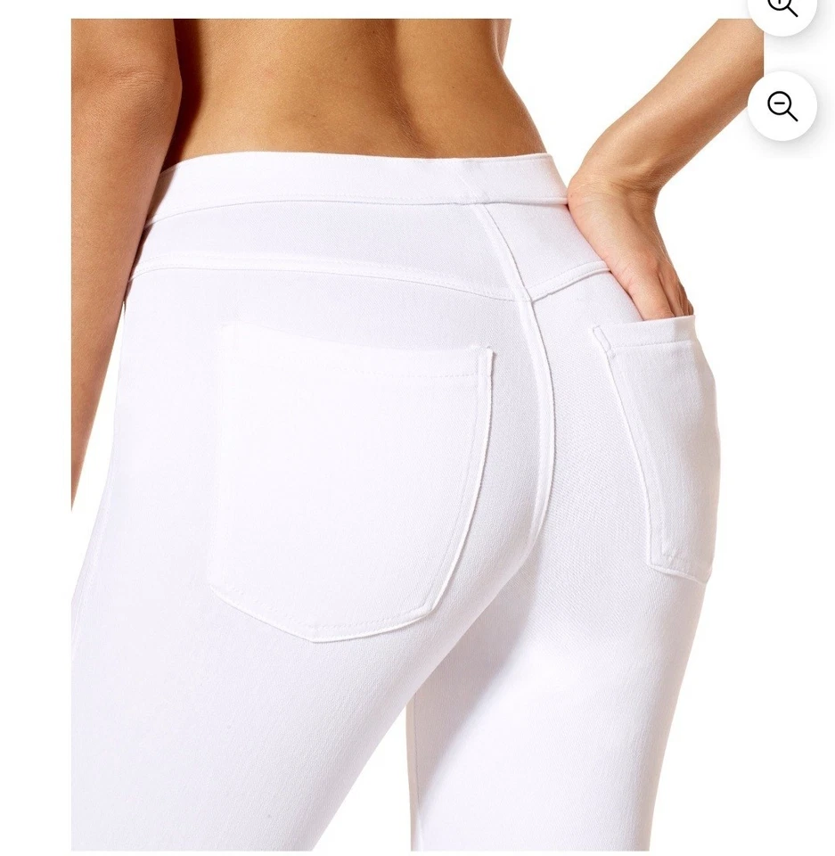 NEW No Nonsense Classic Indigo Denim Capri In White, Women’s Size Medium  - Image 4 of 4