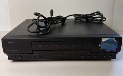 VTG RCA Home Theatre VHS VCR 4 Head VR605HF Hi-Fi Stereo w Cords TESTED WORKS