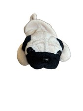 Ty Pug Dog Beanie Baby Original Pugsly  Laying Down 1996 