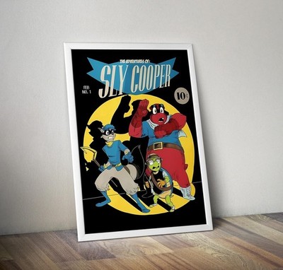 Sly Cooper Poster   Retro Video Game Wall Art Gaming Decor Gift