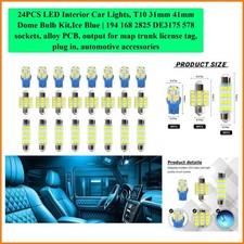 24pcs Led Interior Car Lights T10 31mm 41mm Dome Bulb Kitice Blue 194 168... 24pcs Led Interior Car Lights T10 31mm 41mm Dome Bulb Kitice Blue 194 168...