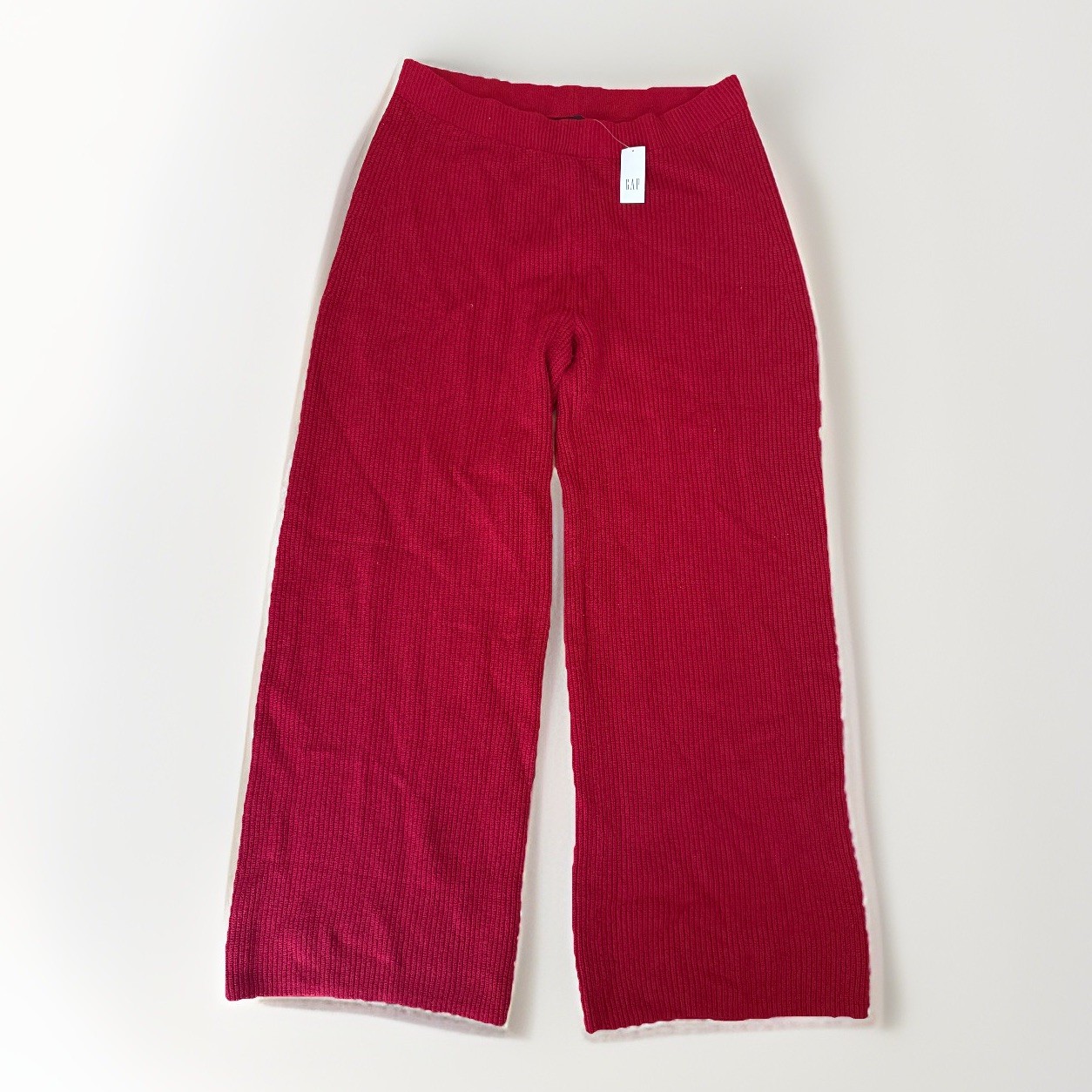 NWT GAP WOMENS CASHSOFT WIDE-LEG PANTS RED Cozy Soft Sz Medium
