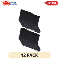 12 Pairs Hanes Men's X-Temp Cushioned Crew Socks with Arch Vent size 6-12