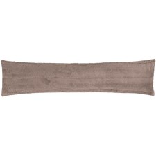 Image of Empress Taupe Faux Fur Draught Excluder | Luxury Plush Fabric Draft Excluder