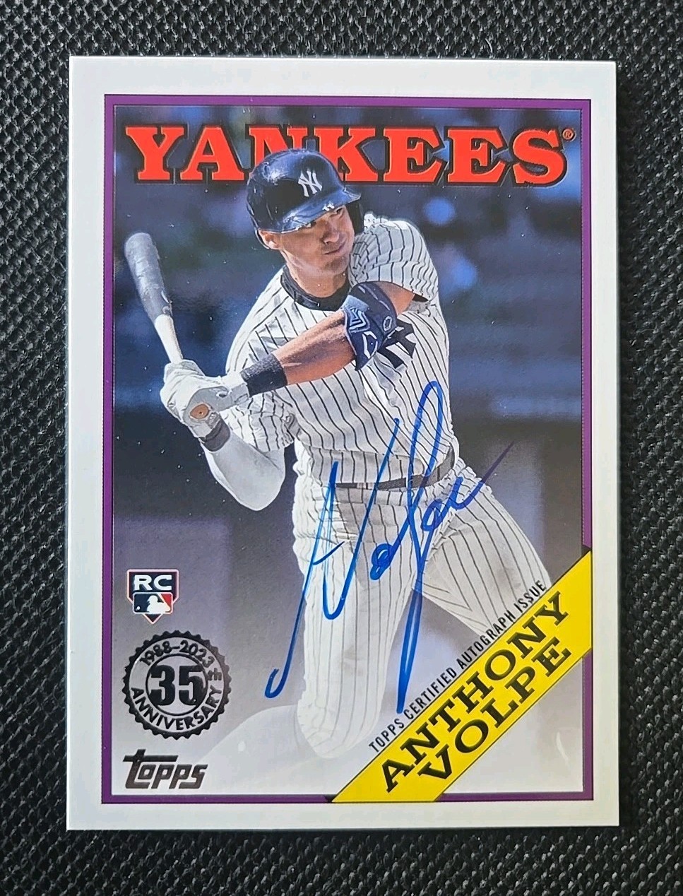 Anthony Volpe 2023 Topps Update On-Card Auto 1988 RC Rookie Autograph Yankees