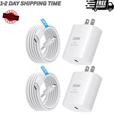 2x Cargador De Pared Super Rapido 30W USB-C Para iPhone 16 / Pro / Plus / Max