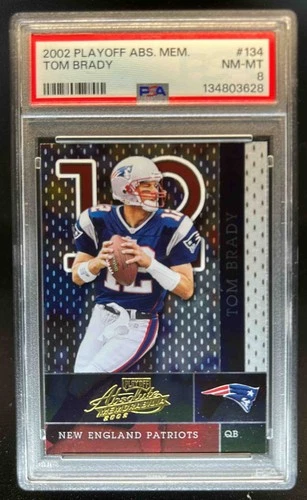 2002 Playoff Absolute Tom Brady #134 Patriots PSA 8