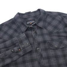 Cody James FR Men XL Grey Plaid Flame Resistant Western Snap Work Shirt NFPA2112