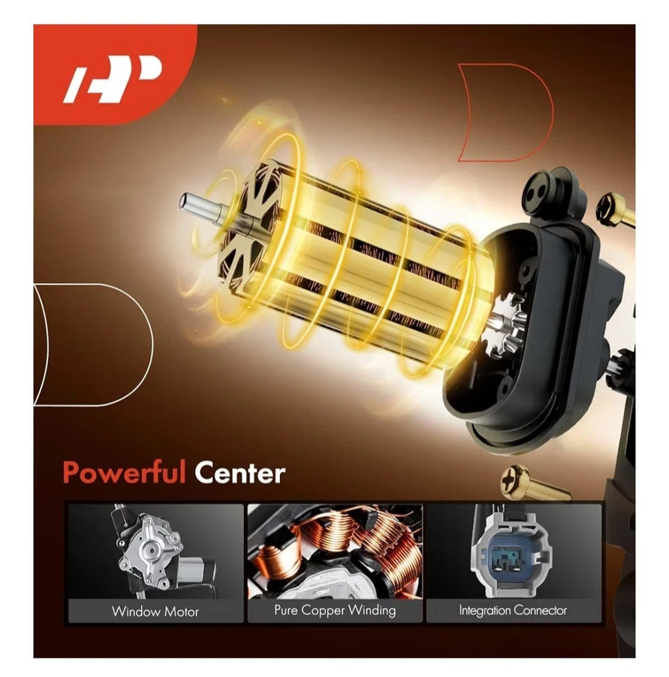 右后窗调节器带电机适用于日产 Titan 2004 - 2015 Pathfinder Armada — 第 4/4 张图片