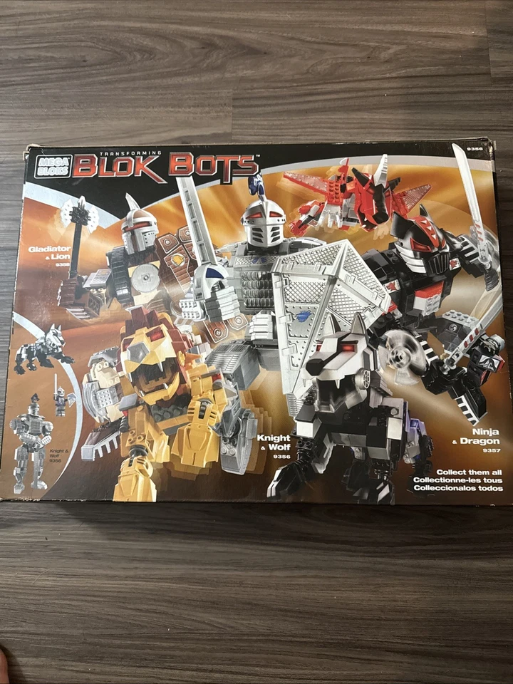 Mega Bloks Blok Bots 9356 Knight & Wolf Set NEW Open Box 2001 Rare Find! SALE! - Image 3 of 4
