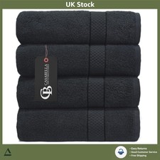 Image of Luxurious Absorbent Egyptian Cotton Jumbo Bath Sheets Black 80x140cm Pack of 2