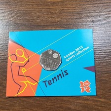 2012 London Olympic 50p Coin Tennis Brand New and Uncirculated Sealed