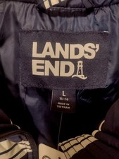 Lands' End Vest NWT Jacket Womens L Blue Down Full Zip Puffer Cozy Capsule