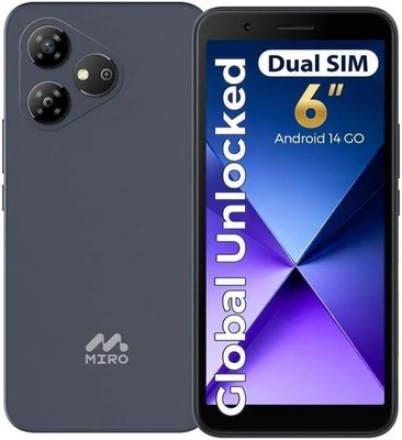  MIRO A1 Smartphone 6'' Android 14 GO - Global Unlocked - Dual SIM - Black - NEW