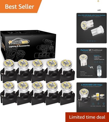 10x T10 194 168 LED Dashboard Light Bulbs - Easy Install with Twist Lock Design