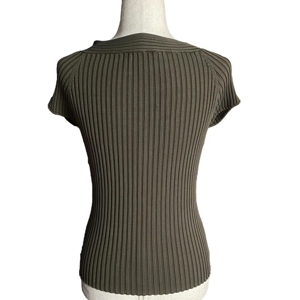 Camisa INC International Concepts Petite Y2K para mujer L marrón mezcla de seda Foto 2 de 4