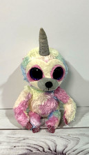 TY Beanie Boos COOPER the UNICORN SLOTH  Plush  8" GLITTER EYES  TySilk
