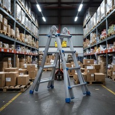 Multi Position Ladder Foldable Folding Step Ladder Adjustable for Warehouse