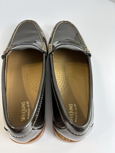 Bass Weejuns Whitney Women’s Penny Loafers Size 8.5 Olive Green Patent Leather - Picture 6 of 11