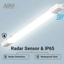 4FT Motion Sensor LED Batten Tube Light Ceiling Light Garage Office Outdoor Lamp