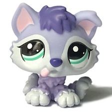 Mini Pet Shop Husky Dog Siberian Rare Blue Eye Light Purple Edition OOAK LPS