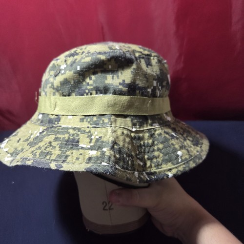 Cappello a secchiello Boonie mimetico digitale mentoniera regolabile militare tattico outdoor - Foto 6 di 11
